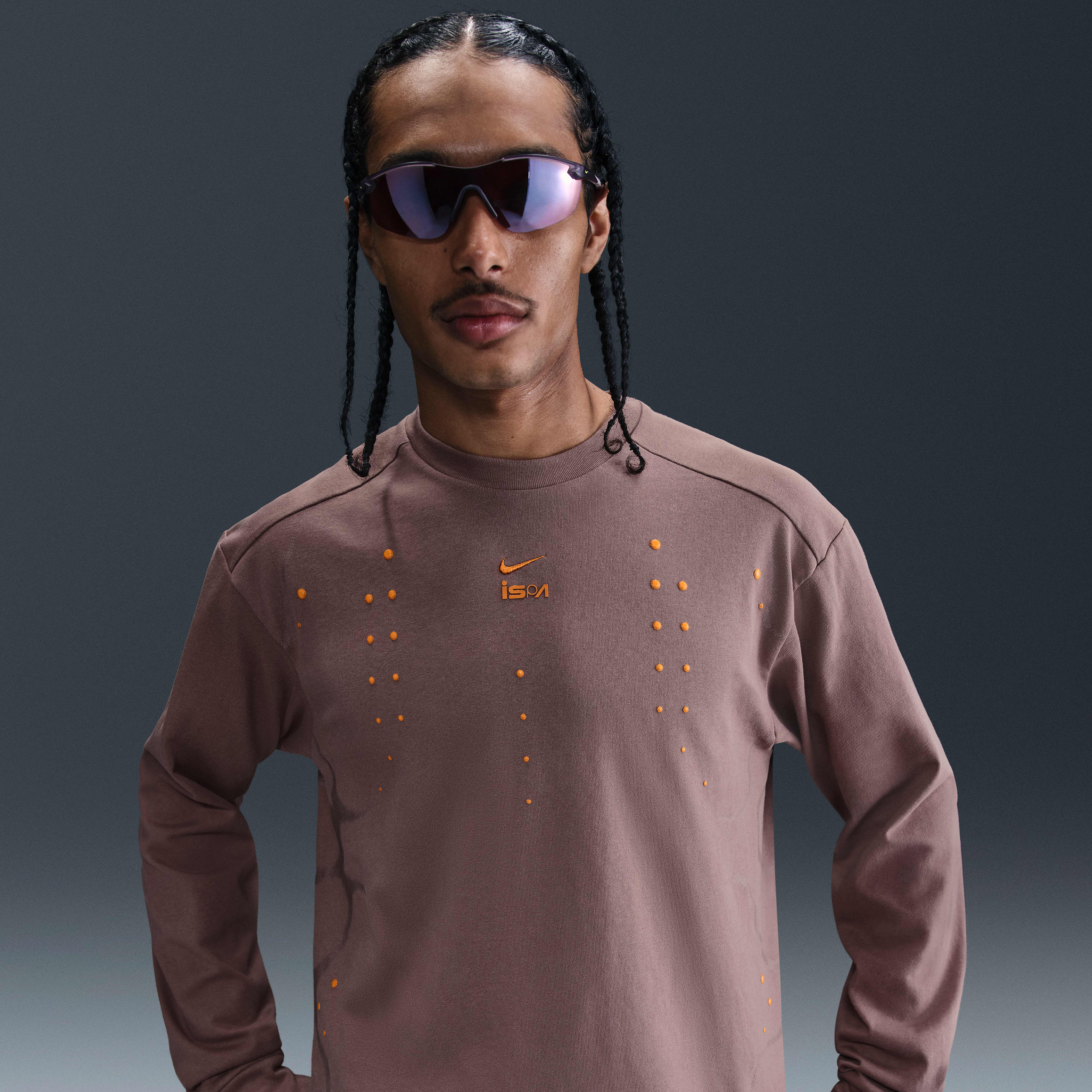 swag　新品　ナイキ ISPA ロングスリーブ Tシャツ Nike ISPA Long Sleeve T-shirt in Grey Heather/Black Nike